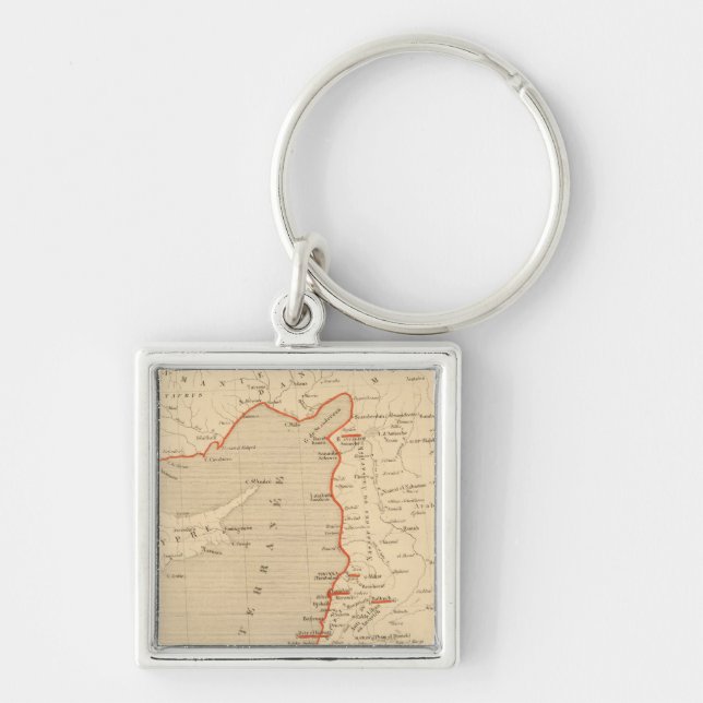 Terre Sainte en 1839 Fyrkantig Silverfärgad Nyckelring (Framsidan)
