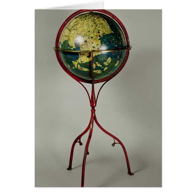 Terrestrial jordklot som göras i Nuremberg i 1492 Hälsningskort (Framsidan)