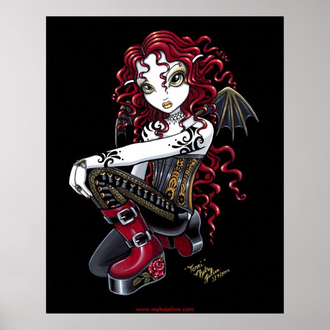 Terri Red Tattooed Älva Poster (Framsidan)