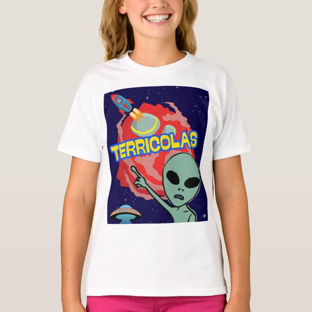 terricolas - utomjordingars rädsla för människor t shirt (Framsida)