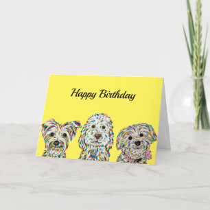 Terrier Cockapoo Yorkie Bichon Birthday-kort Kort