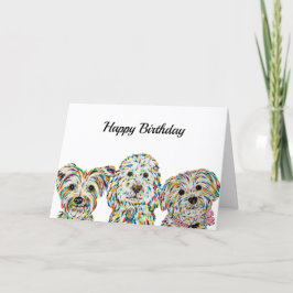 Terrier Cockapoo Yorkie Bichon Birthday-kort Kort