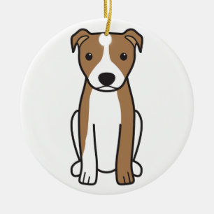 Terrier för amerikangroptjur (det naturliga öron julgransprydnad keramik