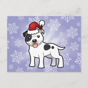 Terrier för julStaffordshire tjur Helg Vykort