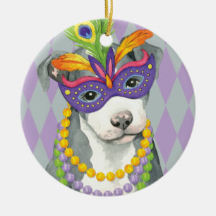 Terrier för Mardi Gras groptjur Julgransprydnad Keramik