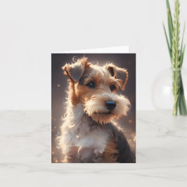 Terrier för trådfox i höstland anteckningskort