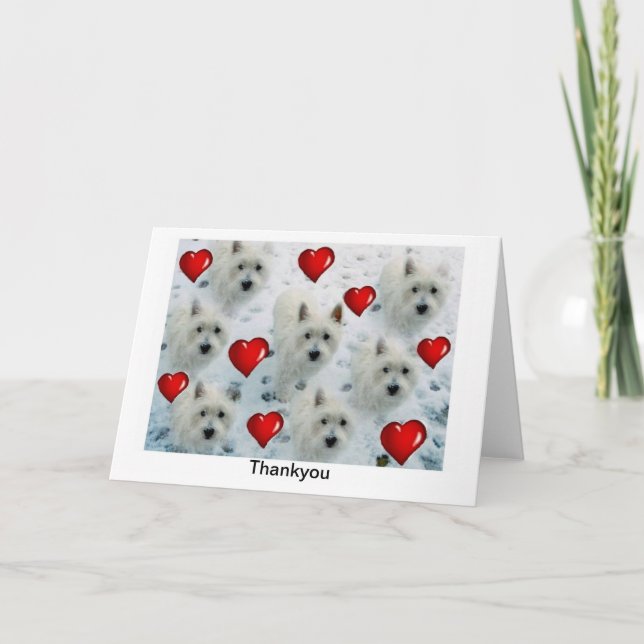 Terrier för vit för Westie tackkort västra (Framsida)