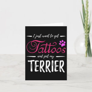 Terrier Hund älskare Tattoo Rolig hund Mamma Gift Kort