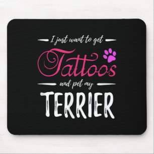 Terrier Hund Älskare Tatuering Roligt Hund Mamma P Musmatta