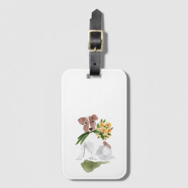 Terrier Hund Flowers Sweet Djurälskare Travel Bagagebricka