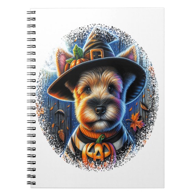 Terrier Hund Halloween Anteckningsbok (Framsidan)