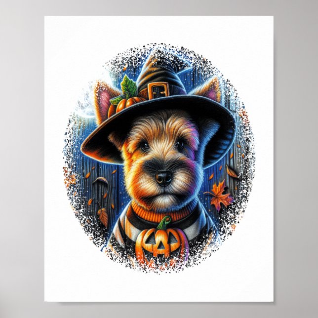 Terrier Hund Halloween Poster (Framsidan)