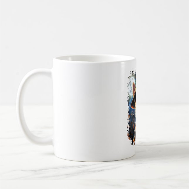 Terrier Hund Halloween Square Kaffemugg (Vänster)