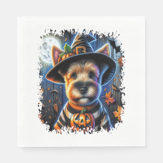 Terrier Hund Halloween Square Pappersservett (Framsidan)
