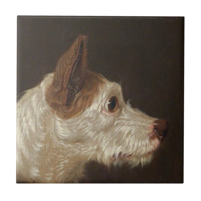 Terrier Hund Head (av James Ward) Kakelplatta (Framsidan)