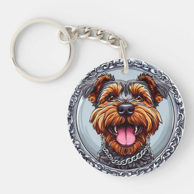 🐶 Terrier Hund Nyckelring För Katter och Hundägar (Framsidan)