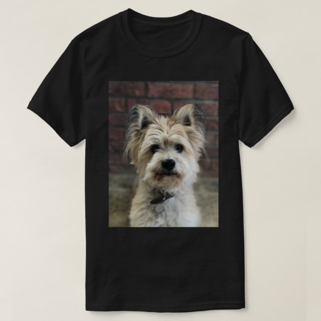 Terrier Hund Photo Personalize Cotton T Shirt (Design framsida)