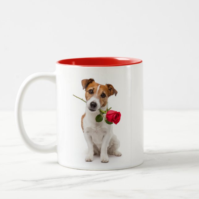 Terrier Kärlek Två-Tonad Mugg (Vänster)