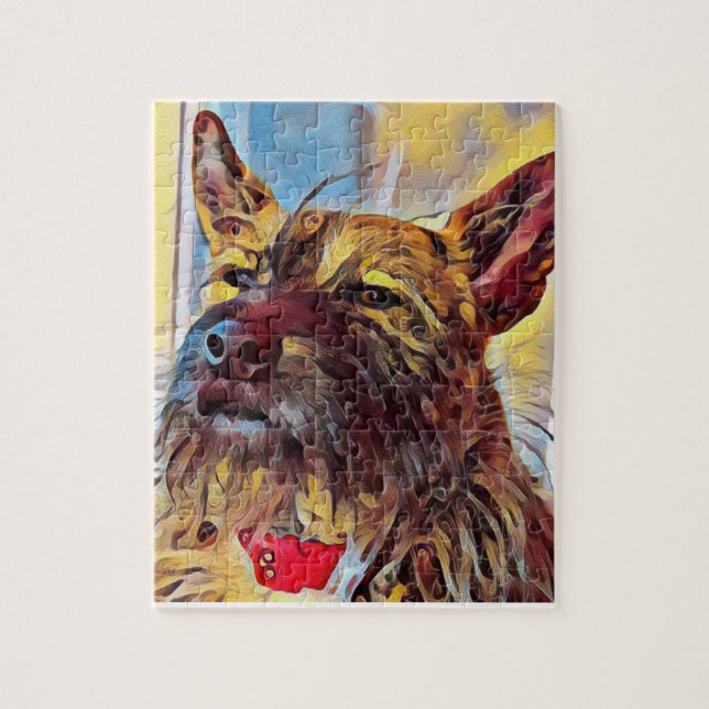 Terrier-målarpussel - lägg till eget foto pussel (Vertikal)