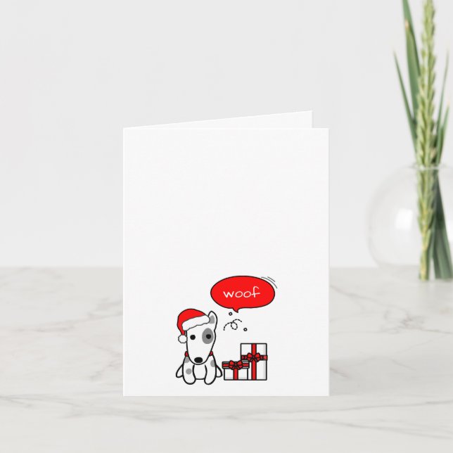 Terrier med Presenter-jul Helgkort (Framsida)