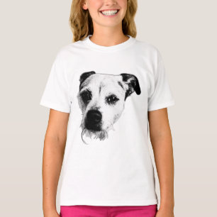 Terrier Mix Close-Up Hund Porträtt Tee