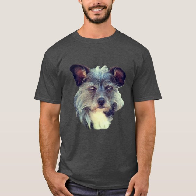 Terrier Mixed Cute Hund T Shirt (Framsida)