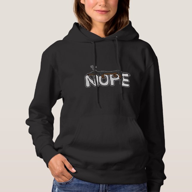 Terrier Nope Lazy Dachshund Hund älskare T Shirt (Framsida)