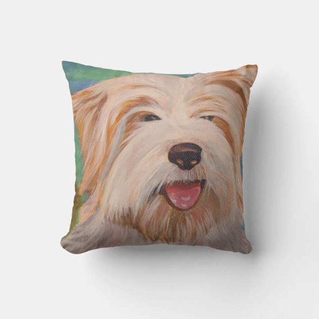 Terrier Porträtt Cute Pet Hund Art Kudde (Framsida)