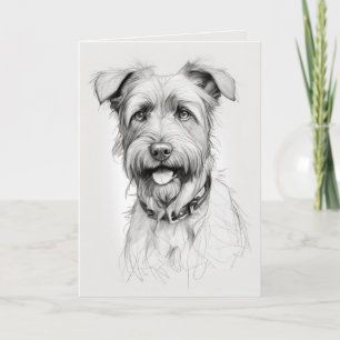 Terrier Sketch for Birthday Kort