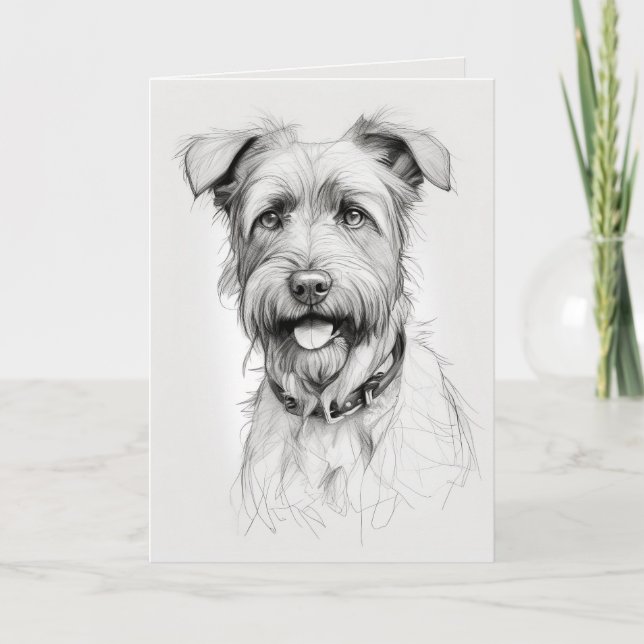 Terrier Sketch för dig. Kort (Framsida)