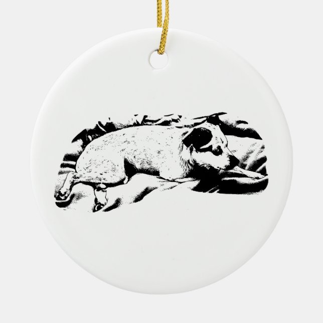 Terrier som minnessaker, Vila och redo Julgransprydnad Keramik (Framsidan)