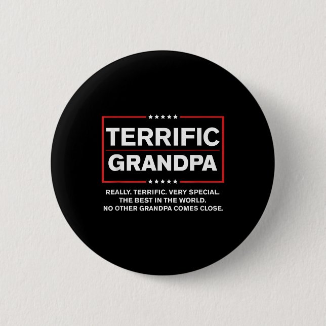 Terrific Grandpa - Funny Donald Trump Kampanj Knapp (Framsida)