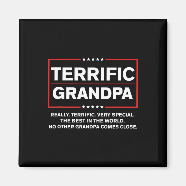 Terrific Grandpa - Funny Donald Trump Kampanj Sty Magnet (Framsidan)