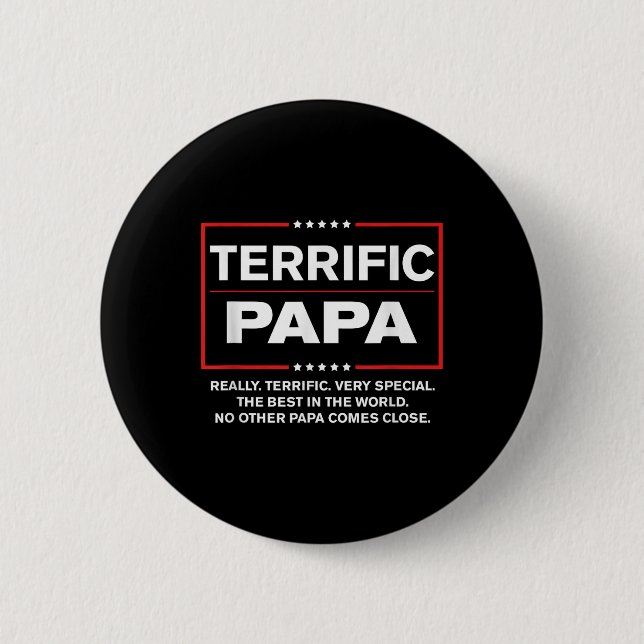 Terrific Pappa - Funny Donald Trump Best Pappa Knapp (Framsida)