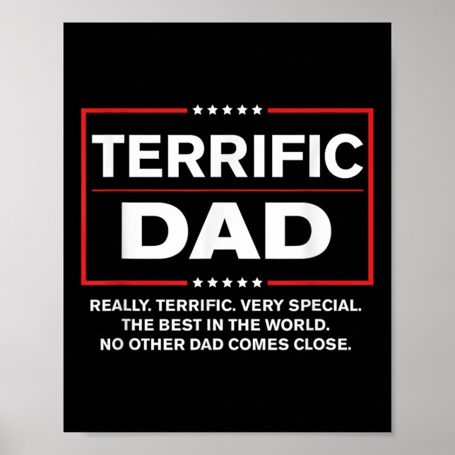 Terrific Pappa - Funny Donald Trump Fars dag Poster (Framsidan)