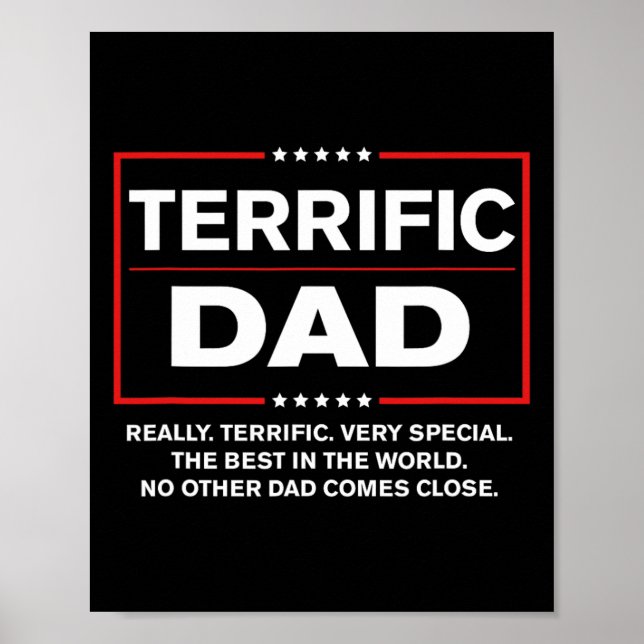 Terrific Pappa - Funny Donald Trump Fars dag Poster (Framsidan)