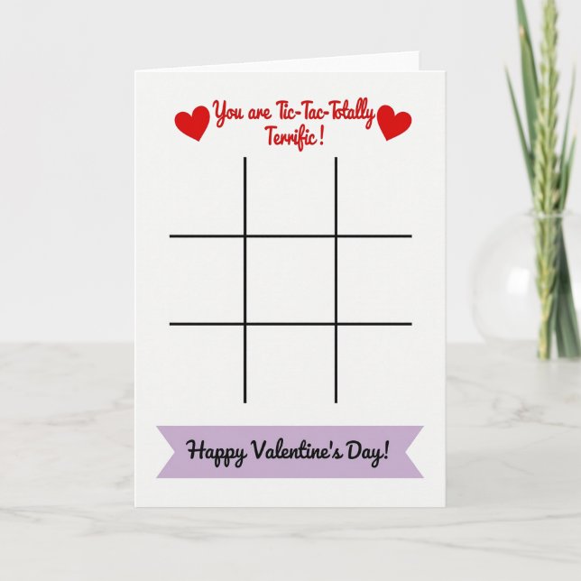 Terrific Valentine Tic Tac Toe Card Kort (Framsida)