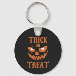 Terrifierande Halloween Ansikte Trick Treat Mörk S Nyckelring