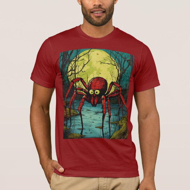 Terrifierande spider under hela månen - Pop Art Ho T Shirt (Framsida)