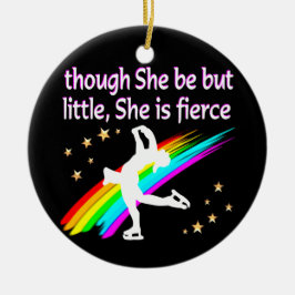 TERRIFIK OCH PRATAD SKATER FIGUR JULGRANSPRYDNAD KERAMIK