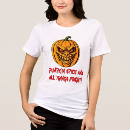 Terrifying Evil Pumpkin Ansikte - Scary Halloween  T Shirt