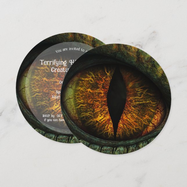🦖 Terrifying Halloween Bash Inbjudningar (Fram/baksida)
