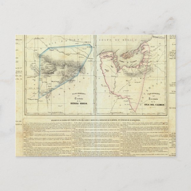 Territorios de Sierragorda e Isla del Carmen Vykort (Framsida)