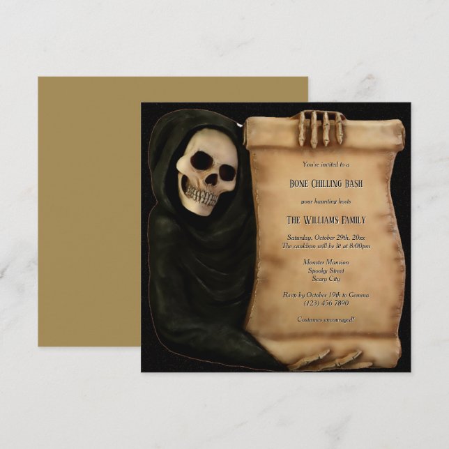 Terror Halloween Inbjudningar (Fram/baksida)
