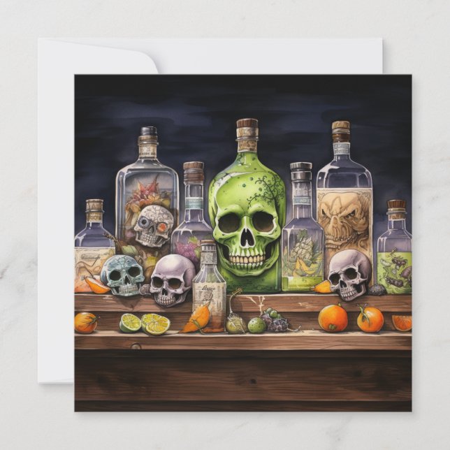 👻 Terror & Tequila Party 🍹 👻: Halloween Inbjudningar (Framsida)