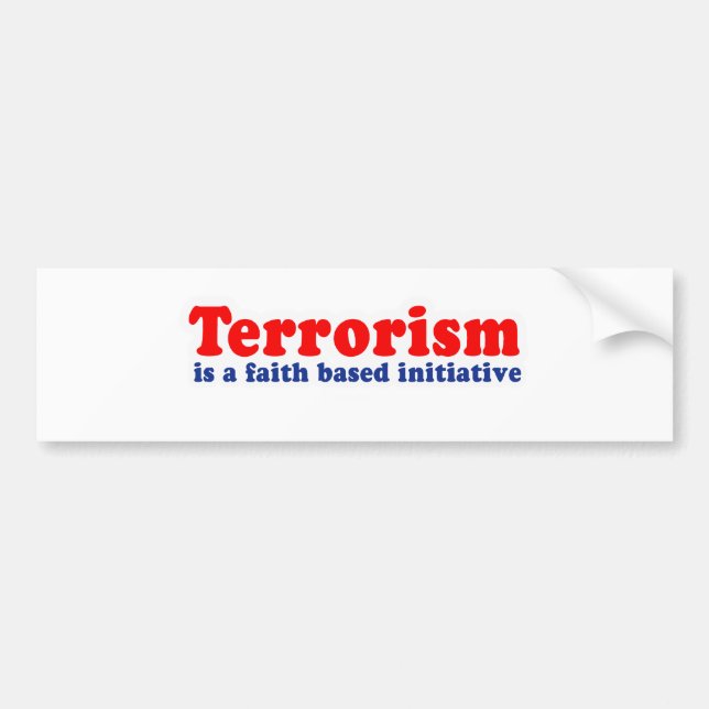 Terrorism är ett trobaserat initiativ bildekal (Framsidan)