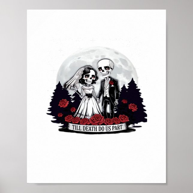 Terrorism Valentines day Skeleton par till döden D Poster (Framsidan)