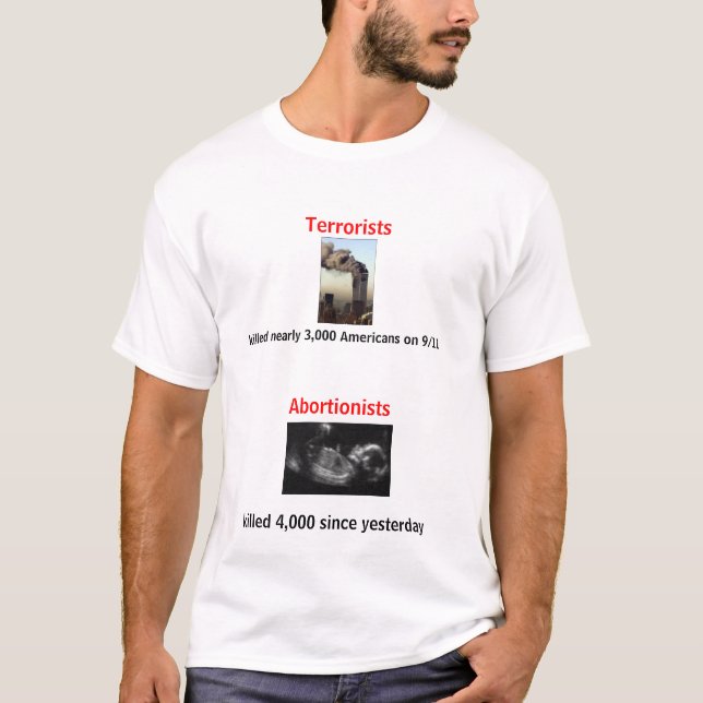 Terrorister vs. Abortionists T-shirt (Framsida)