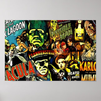 Terrorkulor, universella monster filmer ansikte ma poster