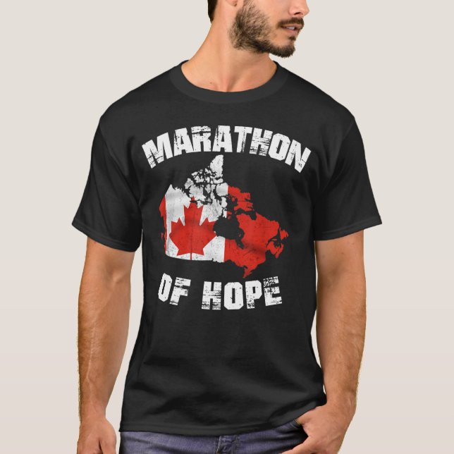 Terry Fox Marathon Of Hope Kanada Maraton T Shirt (Framsida)